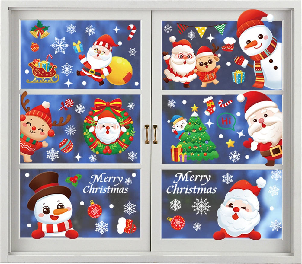 Festive Christmas Window Stickers: Santa, Snowman & Elk - Image 10