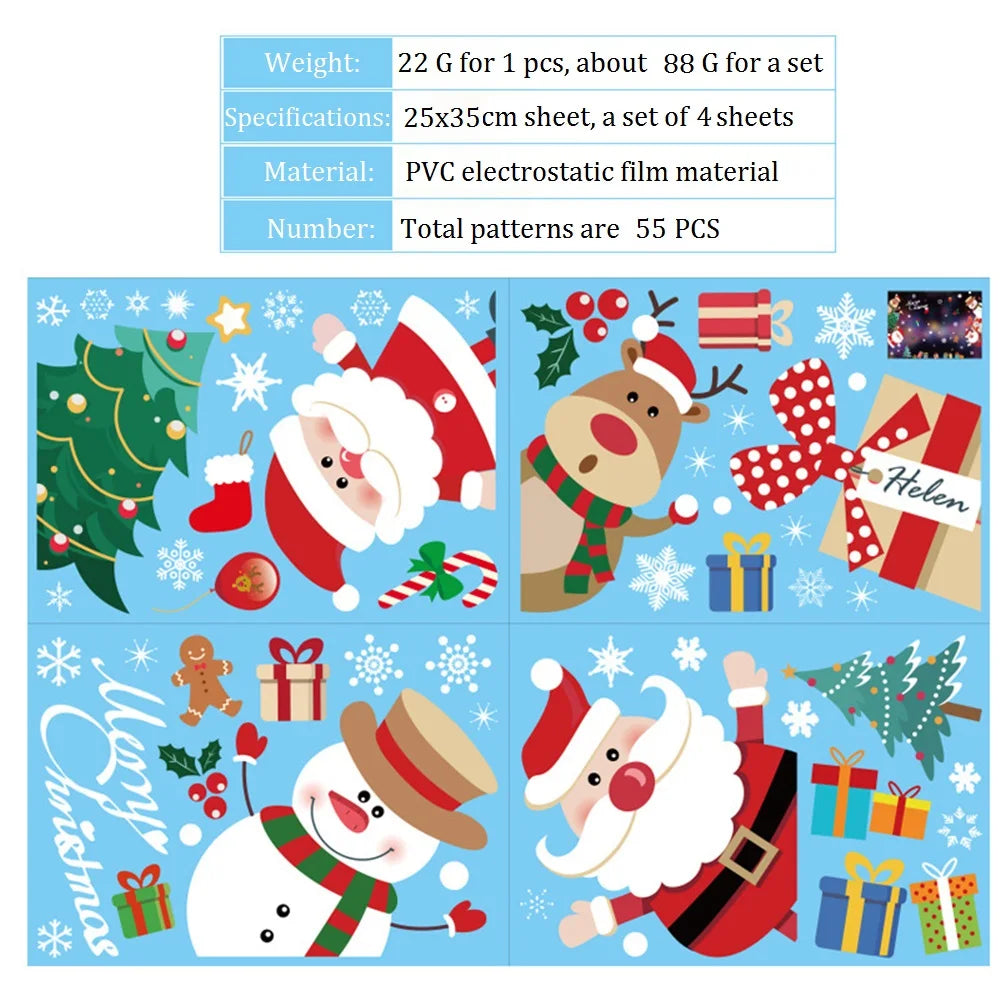Festive Christmas Window Stickers: Santa, Snowman & Elk - Image 26