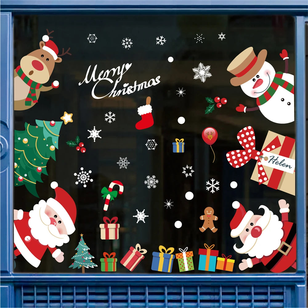 Festive Christmas Window Stickers: Santa, Snowman & Elk - Image 14