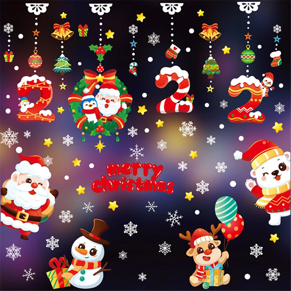 Festive Christmas Window Stickers: Santa, Snowman & Elk - Image 6