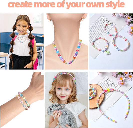 Diy Beaded Bracelet Set Jewelry Making Kits Charm Bracelet Present For Kids  Girls Toys For 3 5 7 9 11 - Beads Toys - AliExpress