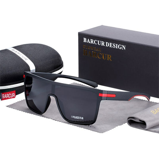Barcur Style Tr90 Man Sunglasses Polarized Sports Round Sun