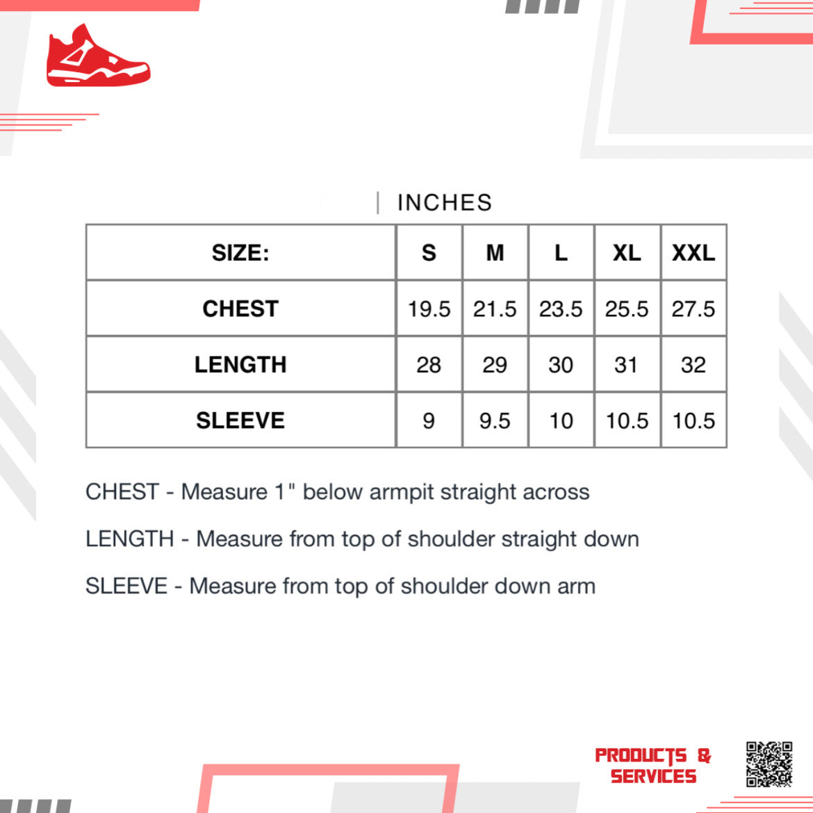 Stussy Clothing Size Chart