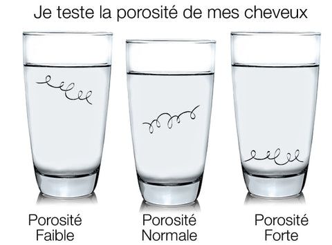 test niveau de porosité cheveux sur un verre