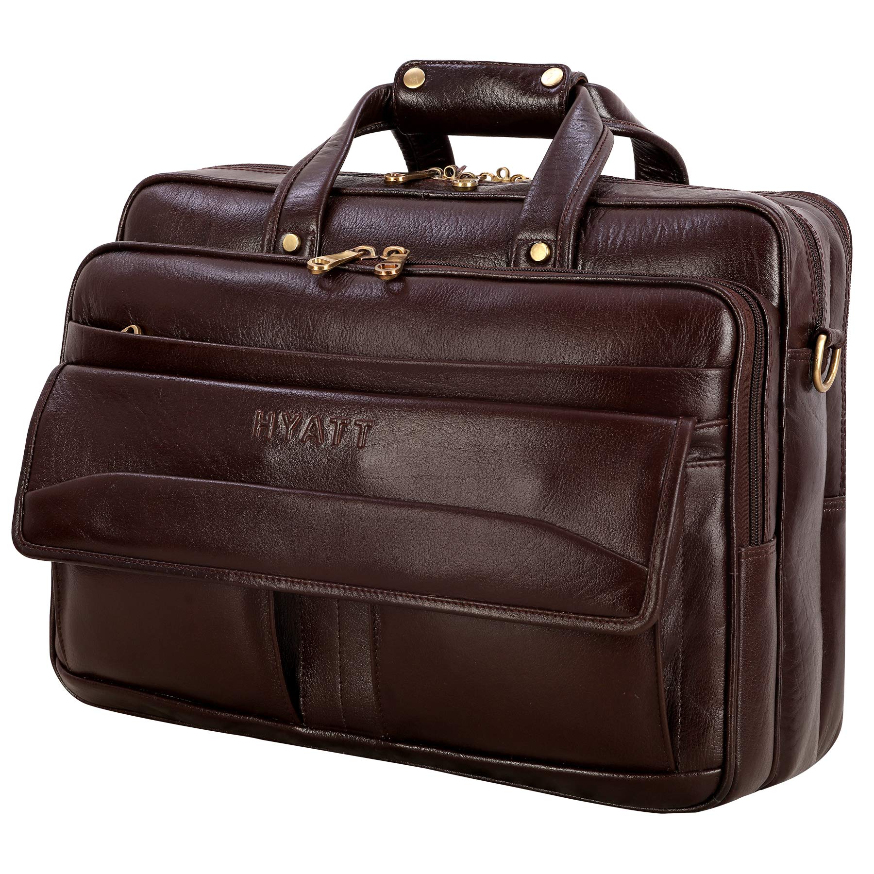 HYATT Leather Accessories 16 Inch Men's Italian Leather Briefcase Lapt ...