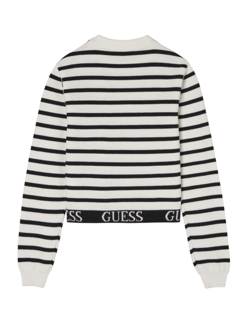 Women's Logo Jacquard Striped Long Sleeve Sweater – Guess Thailand