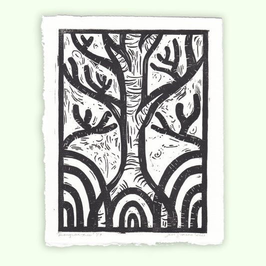 Framed Mangrove Tree Linocut Print – Jess Soriano Studio