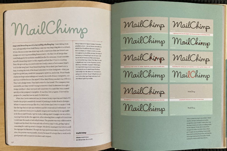 Photo du livre de Jessica Hische pour découvrir le lettering : création logo MailChimp