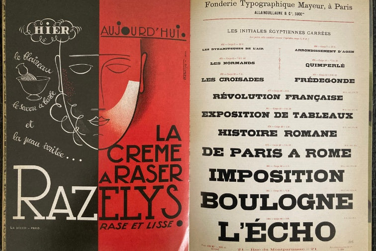 Slab Serif Type : Affiche publicitaire France ancienne - Lettering