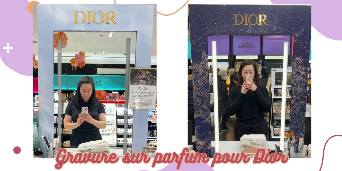 Photos de stands de gravure proposé par la marque Dior