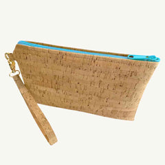 Cork leather vegan wristlet and wallet