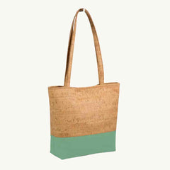 Cork leather vegan tote bag