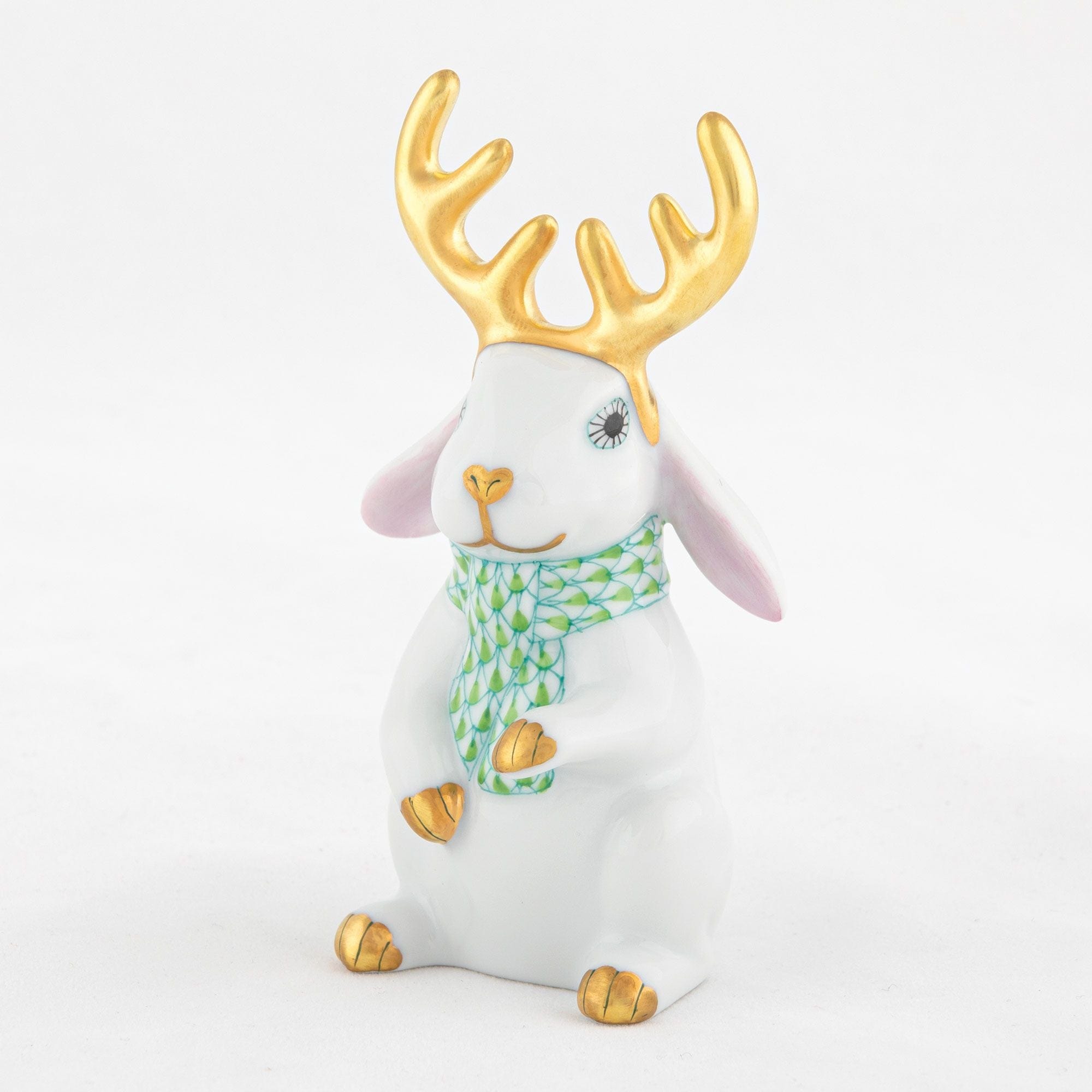 Herend Reindeer Rabbit White-Keylime
