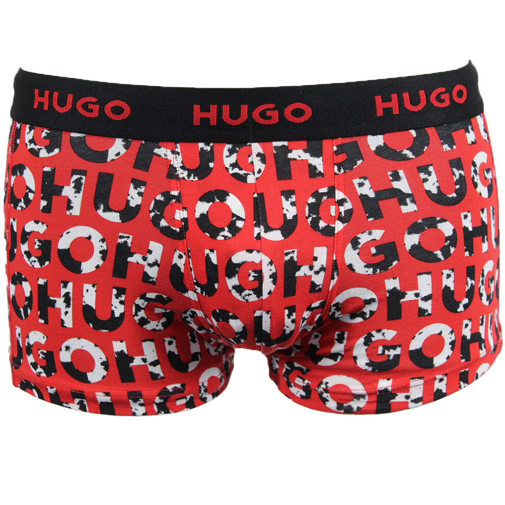 3-Pack Logo Print Boxer Trunks, Red/Olive/Black