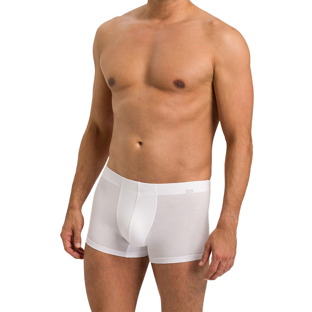 2-Pack Covered Waistband Cotton Essentials Boxer Trunks, White