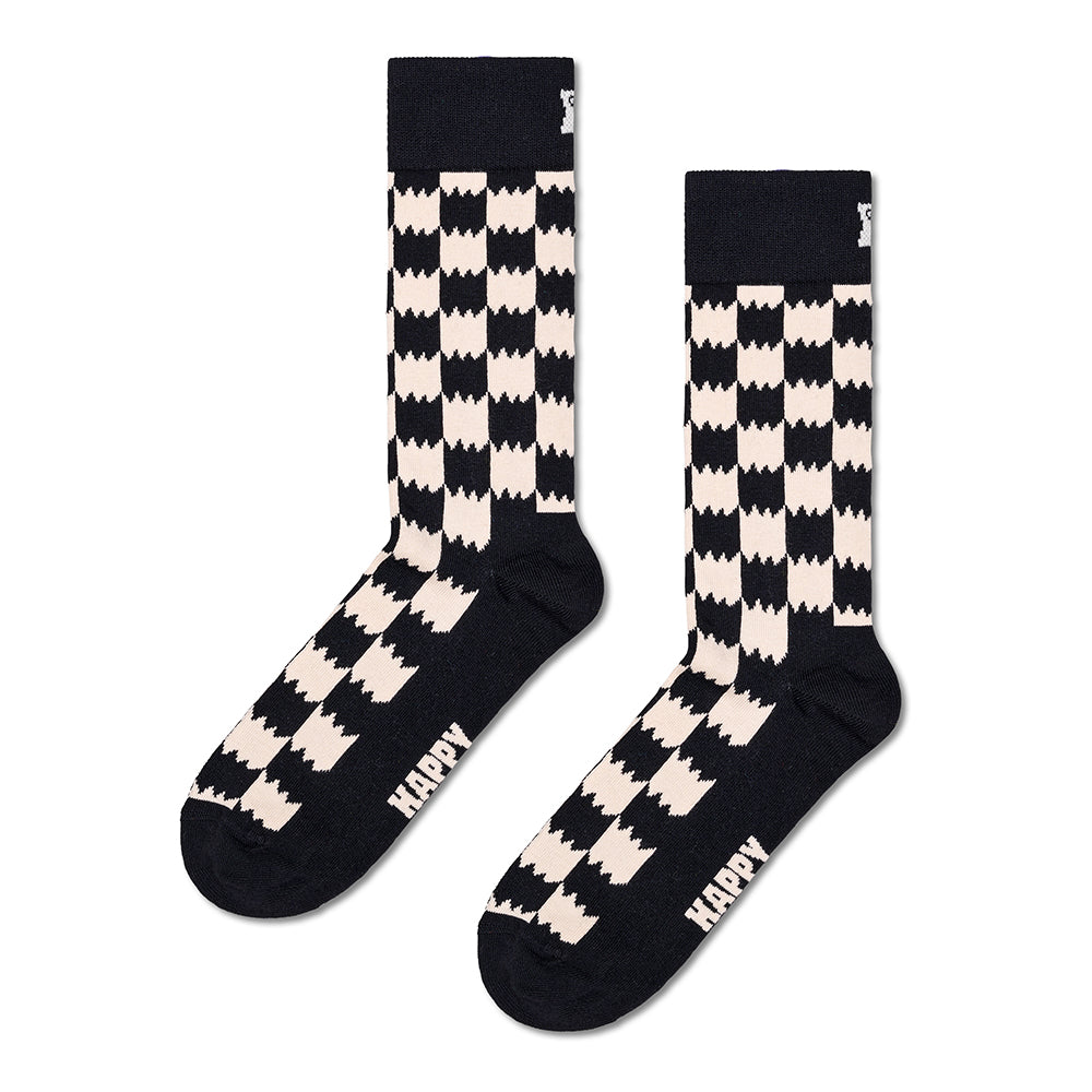 Dizzy Check Socks, Black