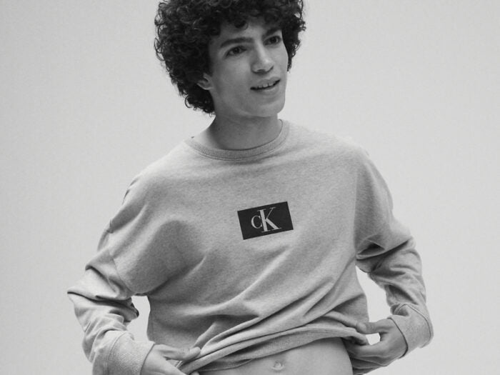 The new Calvin Klein 96 Men's Sweatshirt in Grey Heather