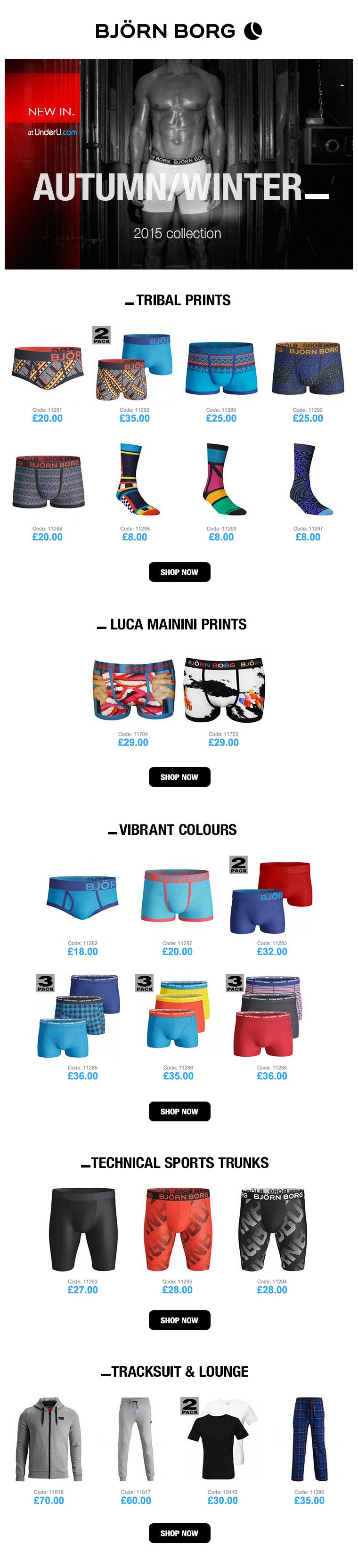 Bjorn Borg underwear & Bjorn Borg Boxers Collection for A/W 15 | UNDERU