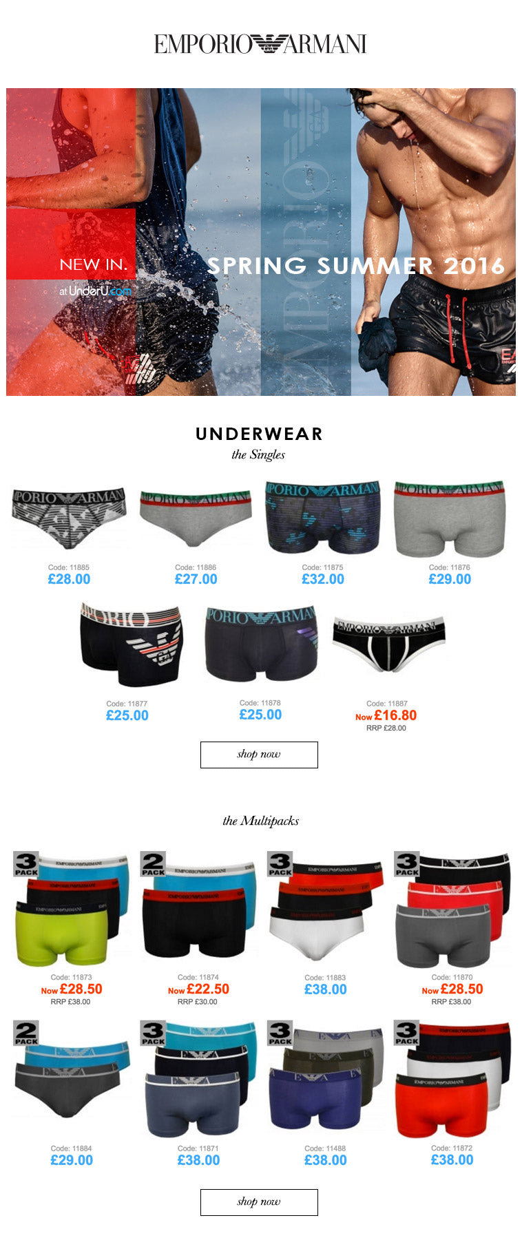 Emporio Armani Underwear SS16 | Blog News | UNDERU