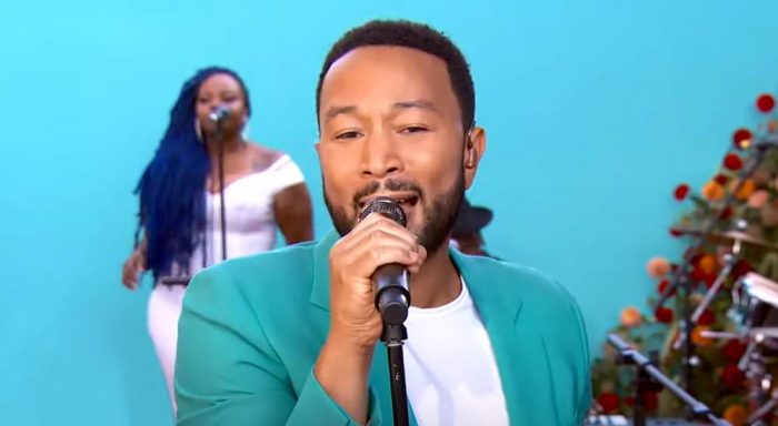 John Legend wearing Paul Smith men's t-shirts on national TV.