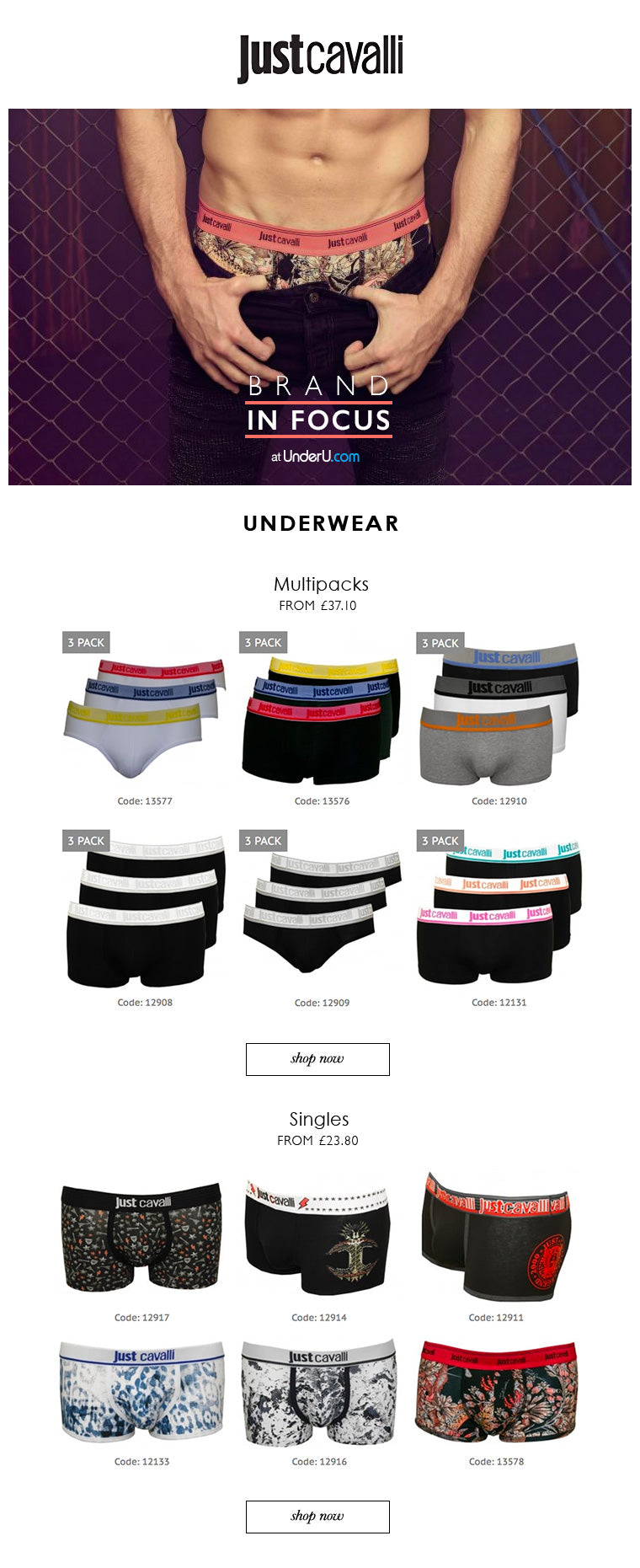 Just Cavalli underwear in focus