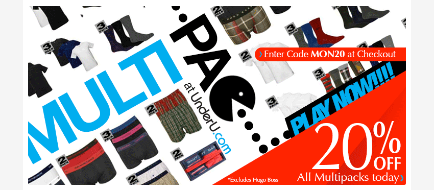 Mens Multipacks Underwear and T-Shirts- 20% off Today