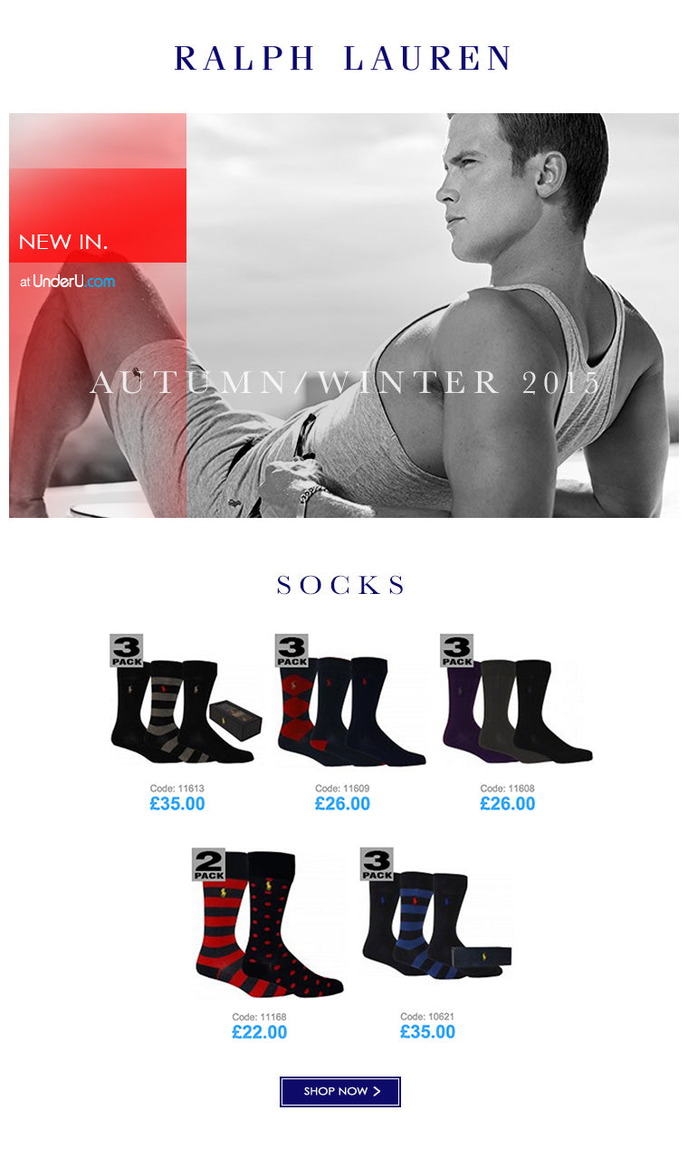Polo Ralph Lauren Men's socks & Men's Underwear AW15 collection | UNDERU