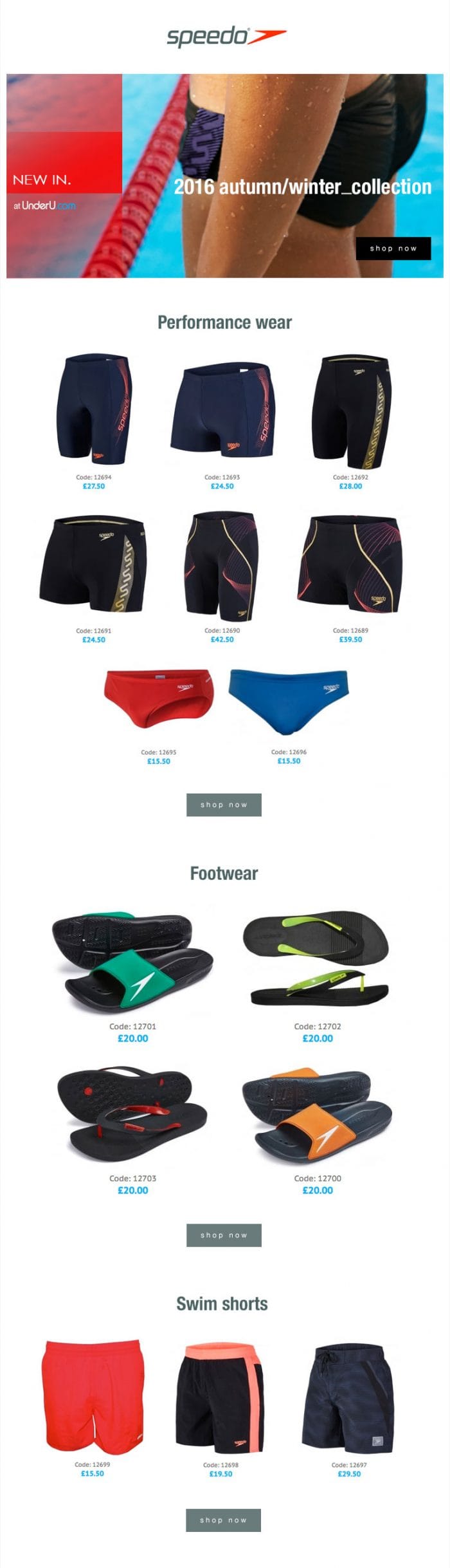 Speedo Men's Swimwear AW16 Collection