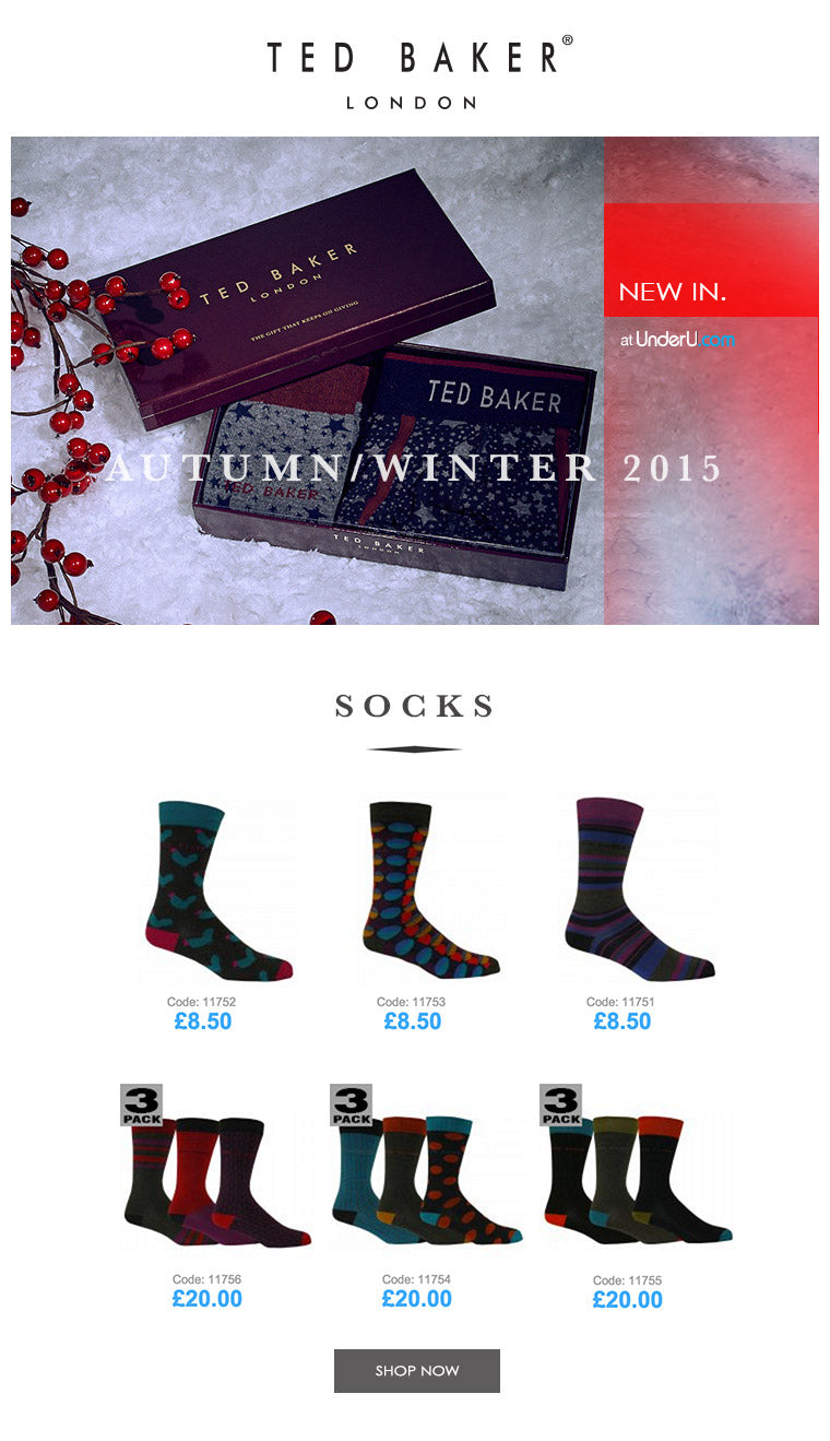 Ted Baker Men's Designer Socks and Ted Baker Underwear | UNDERU