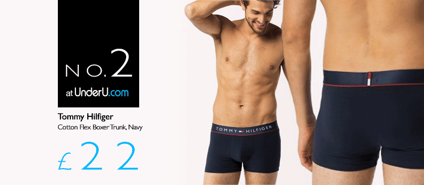 Tommy Hilfiger Navy Boxer Trunks with Cotton Flex | UNDERU