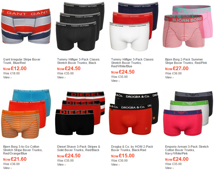 Men's Designer Briefs and Men's Boxer Trunks Sale at UnderU