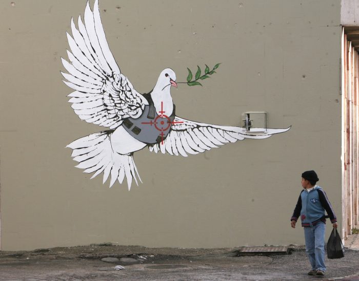 A picture showing one of the MuseARTa sock artists - Banksy