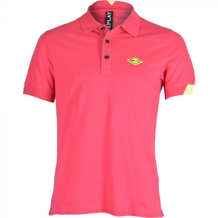 Replay men's polo shirt example in pink