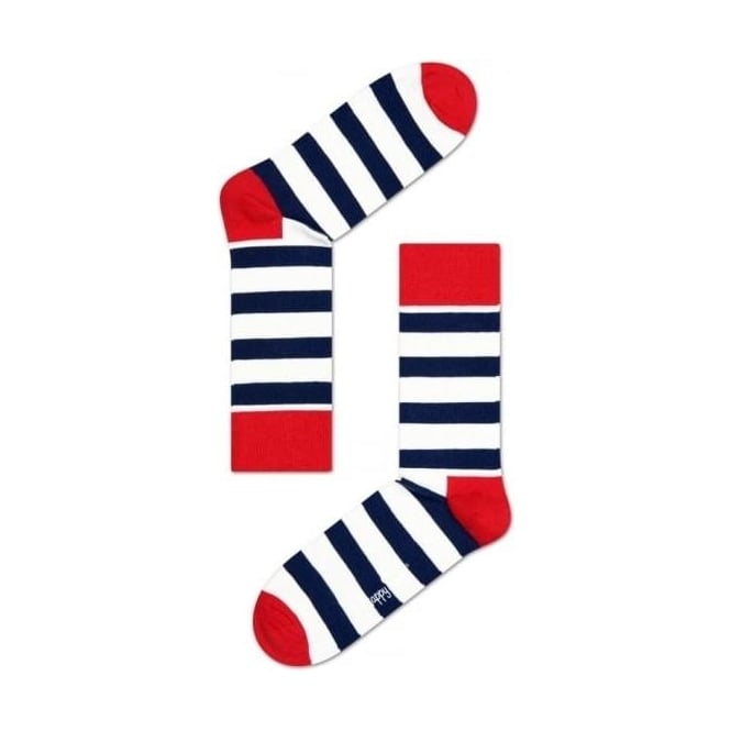 Stripe Socks, Navy/White/Red