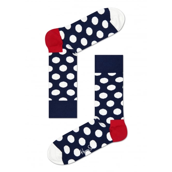 Big Dot Socks, Navy/White