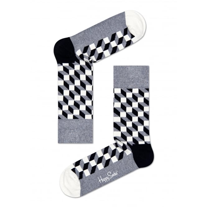 Filled Optic Socks, Black & White