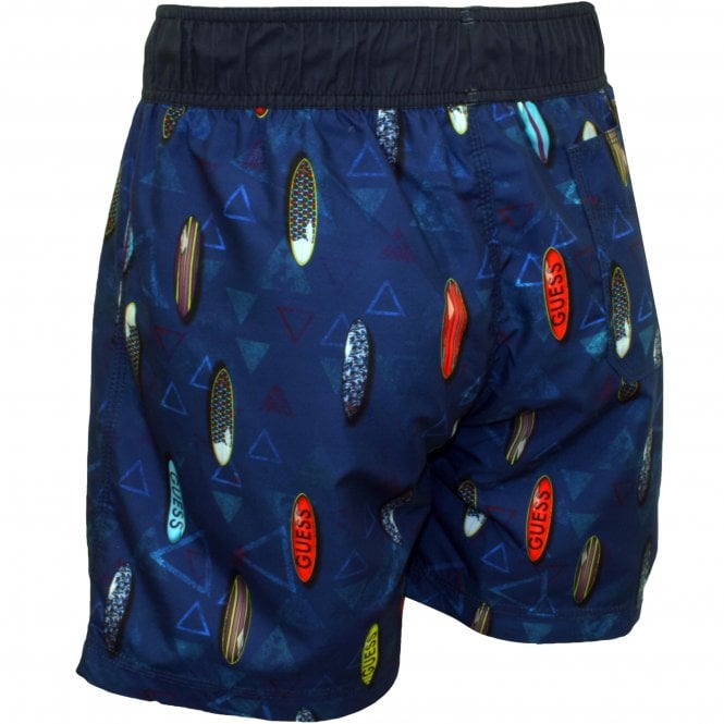 Surfboards Print Swim Shorts, Blue