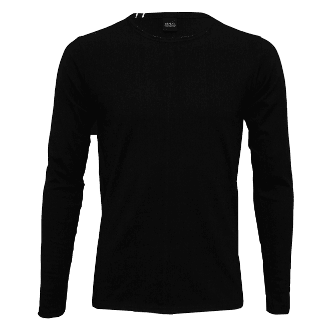 Long-Sleeve Crew-Neck T-Shirt, Black