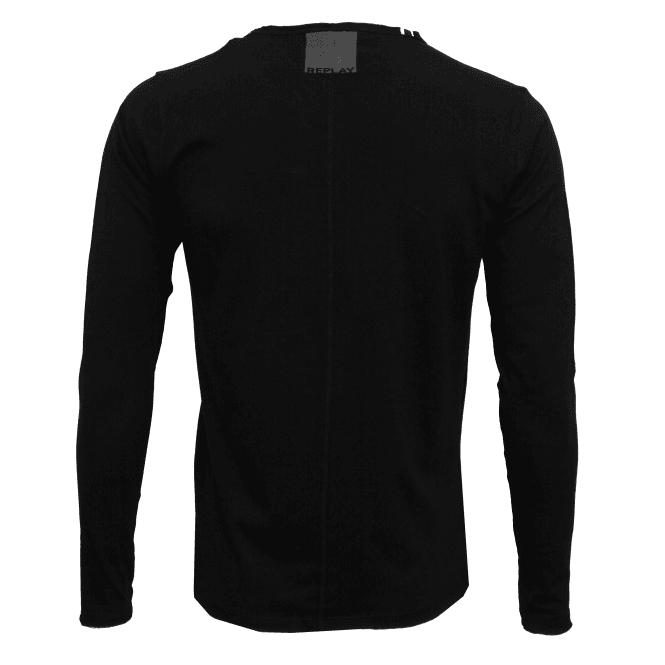 Long-Sleeve Crew-Neck T-Shirt, Black