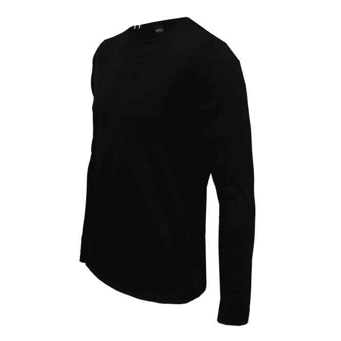 Long-Sleeve Crew-Neck T-Shirt, Black