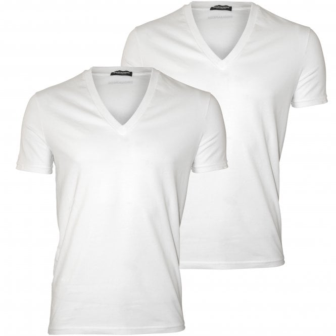 2-Pack Basic V-Neck T-Shirts, White