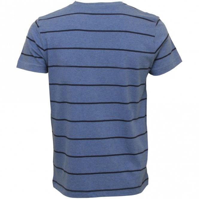 Breton Stripe Crew-Neck T-Shirt, Denim Blue Melange