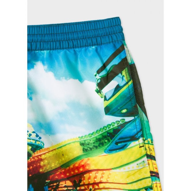 Brighton Photographic Print Swim Shorts, Blue/multi