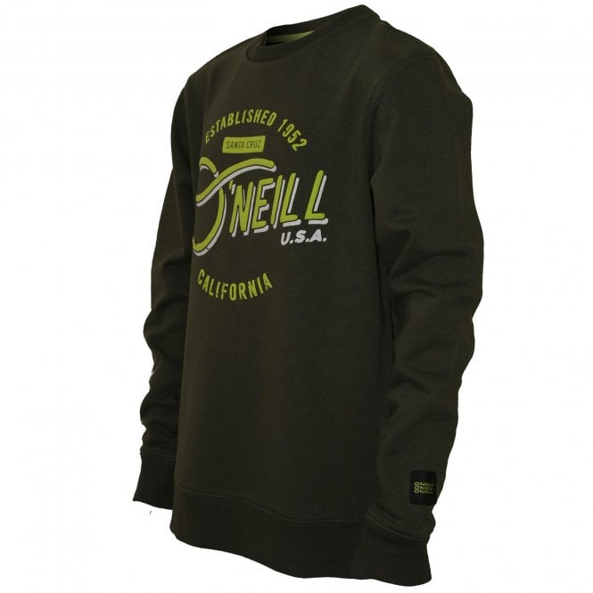 LB Cali Crew-Neck Boys Sweatshirt, Forest Night