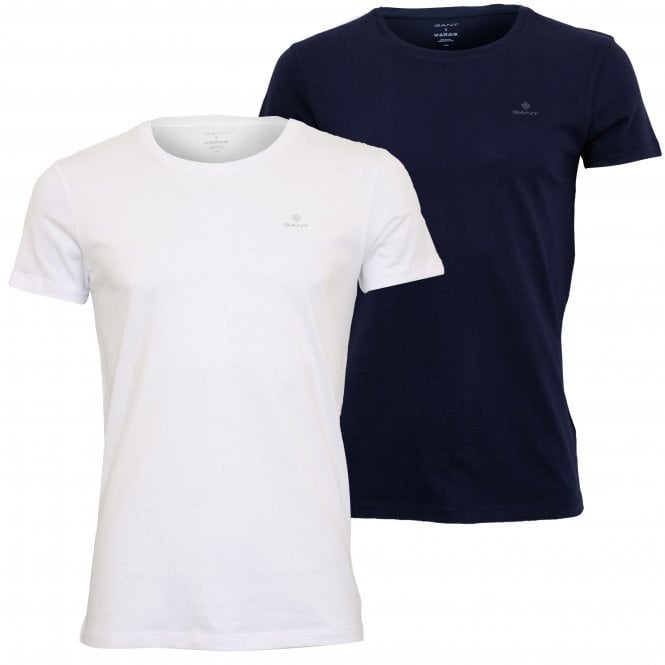 2-Pack G Logo Crew-Neck T-Shirts, Navy/White