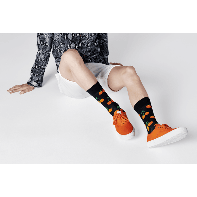 Cherry Socks, Black/orange