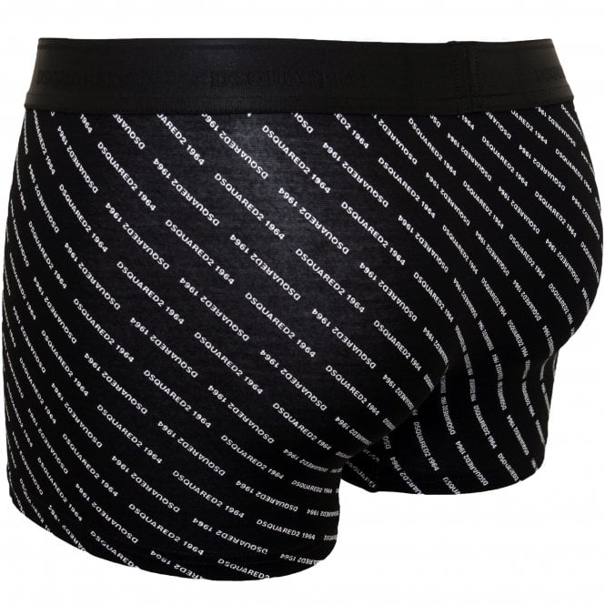 Repeat Logo Print Boxer Trunk, Black