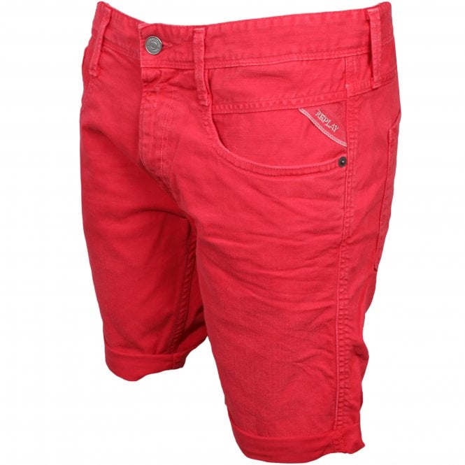 Jeans Slim-Fit Anbass Denim Shorts, Red