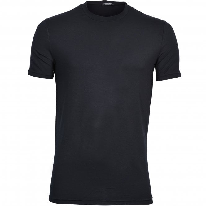 2-Pack Modal Stretch Crew-Neck T-Shirts, Black