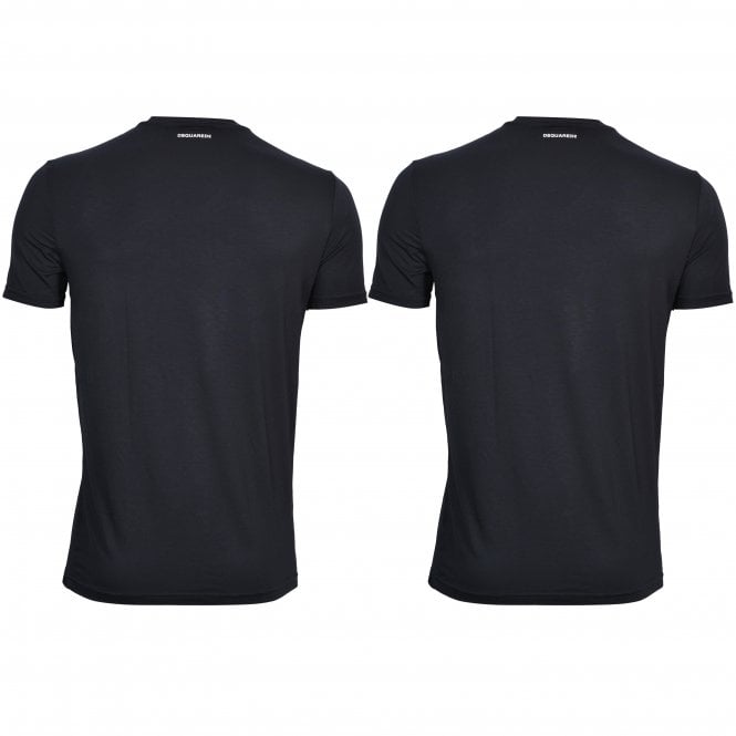 2-Pack Modal Stretch Crew-Neck T-Shirts, Black